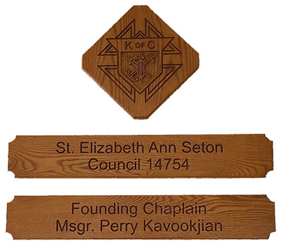 St. Elizabeth Ann Seton Council Wood carvings